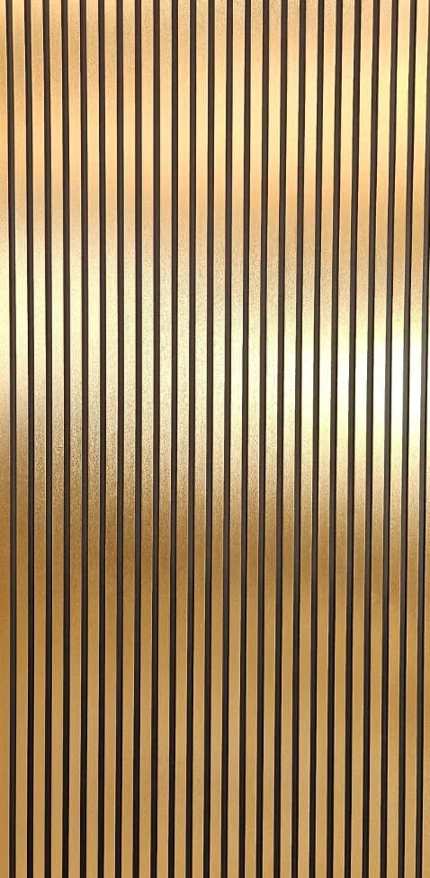 Waterproof Gold/Black Slatted Wall Panels – WPC Wood Effect | Fast UK Delivery