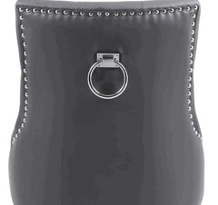 Pair of Valencia Grey PU Leather Dining Chair Ring Knocker - Exclusive Interior