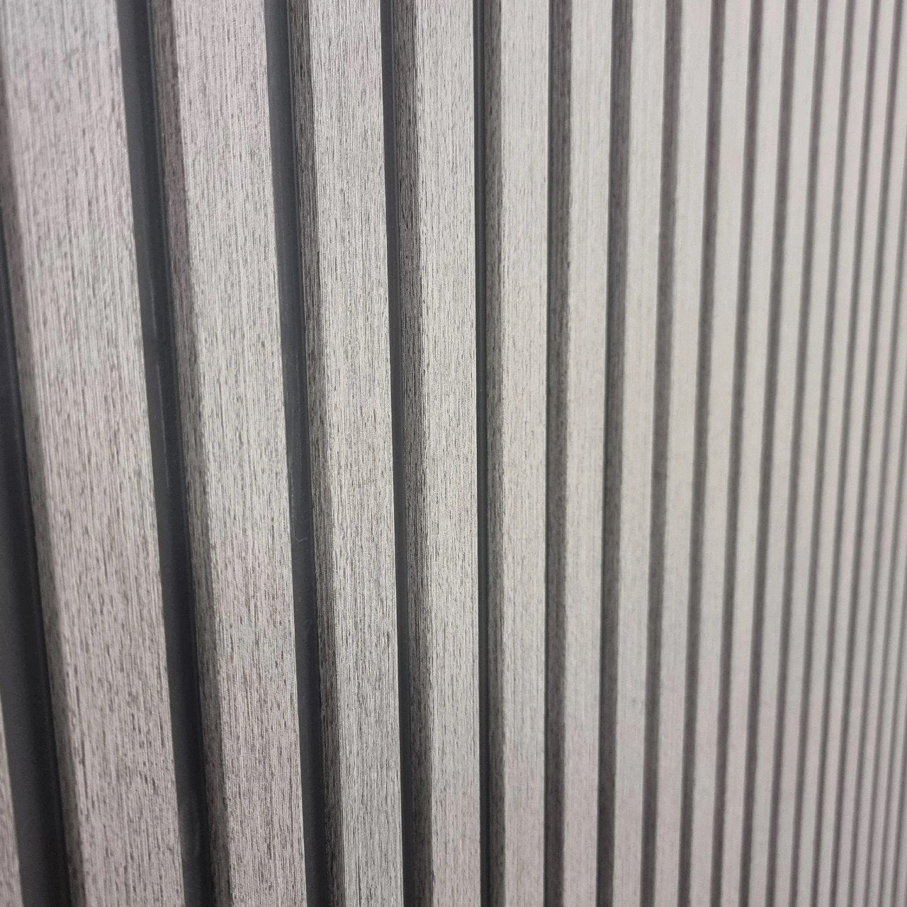 Waterproof Ash Grey Slatted Wall Panels – WPC Wood Effect | Fast UK Delivery