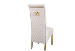 Sofia Square Knocker Dining Chair – Elegant Upholstered Seating - Exclusive Interior