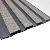 Waterproof Ash Grey Slatted Wall Panels – WPC Wood Effect | Fast UK Delivery