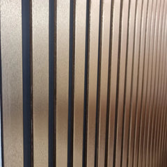 Waterproof Gold/Black Slatted Wall Panels – WPC Wood Effect | Fast UK Delivery