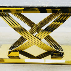 Elina Gold Marble Dining Table