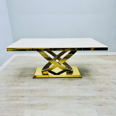 Elina Gold Marble Dining Table