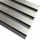 Waterproof Silver/Black Slatted Wall Panels – WPC Wood Effect | Fast UK Delivery