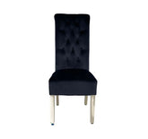 Sofia Plush Velvet Fabric Dining Chairs With Lion Knocker