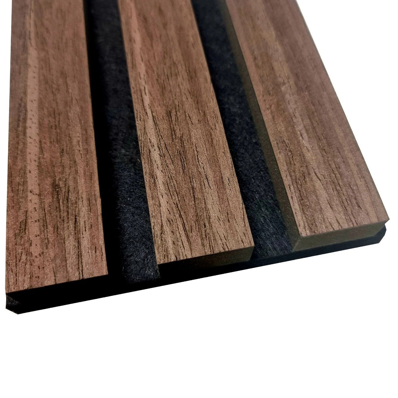 Real Wood Acoustic Slatted Wall Panels – Dark Oak (60×240 cm) | Fast UK Delivery