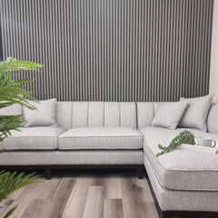 Waterproof Ash Grey Slatted Wall Panels – WPC Wood Effect | Fast UK Delivery