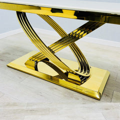 Elina Gold Marble Dining Table