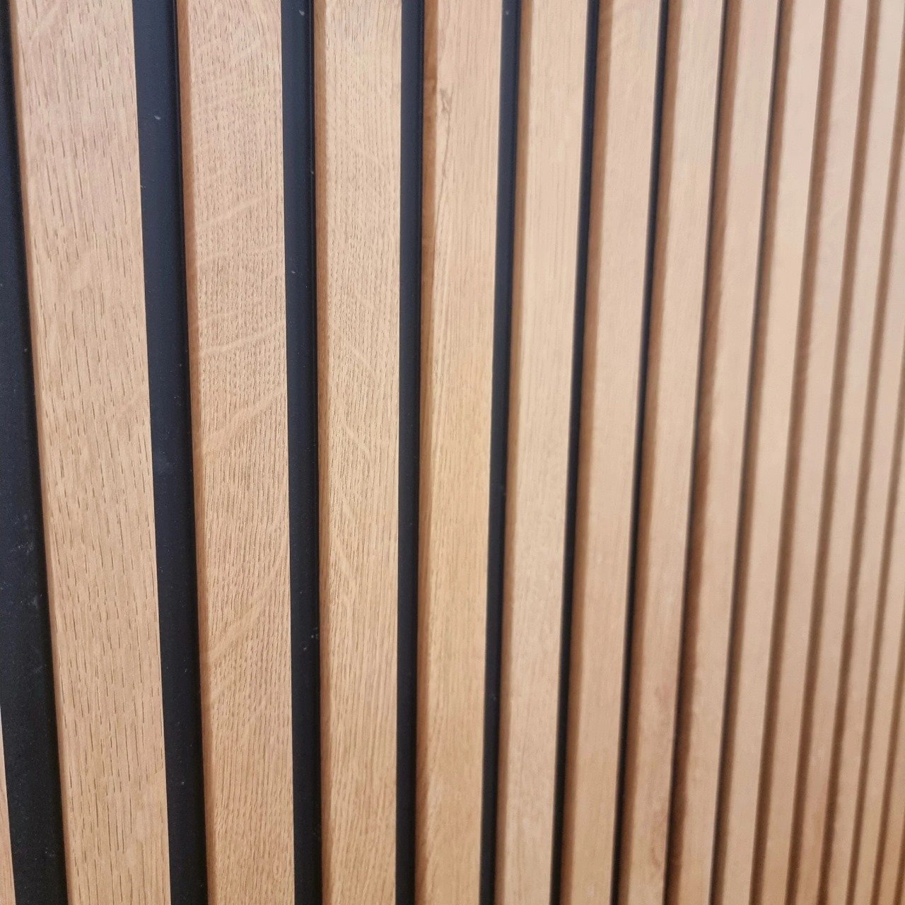 Waterproof Light Oak Slatted Wall Panels – WPC Wood Effect | Fast UK Delivery