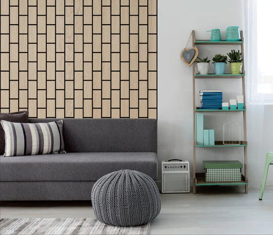 Acoustic Brick Wall Panel - Natural Oak  (60×240 cm) | Soundproofing & Fast UK Delivery