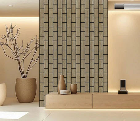 Acoustic Brick Wall Panel - Dark Oak  (60×240 cm) | Soundproofing
