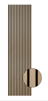 Acoustic Slatted Bendable Wall Panel - Natural Oak (60×240 cm) | Fast UK Delivery