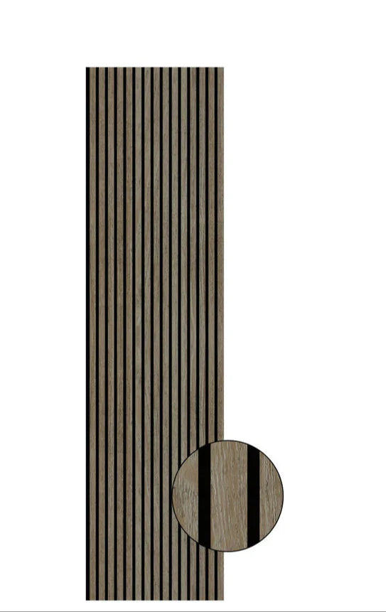 Acoustic Slatted Bendable Wall Panel - Dark Oak (60×240 cm) | Fast UK Delivery