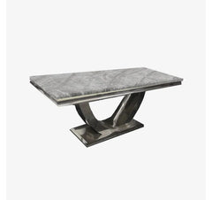 Arial Luxury grey marble dining set with elegant contemporary chairs for dining rooms solid furniture UK