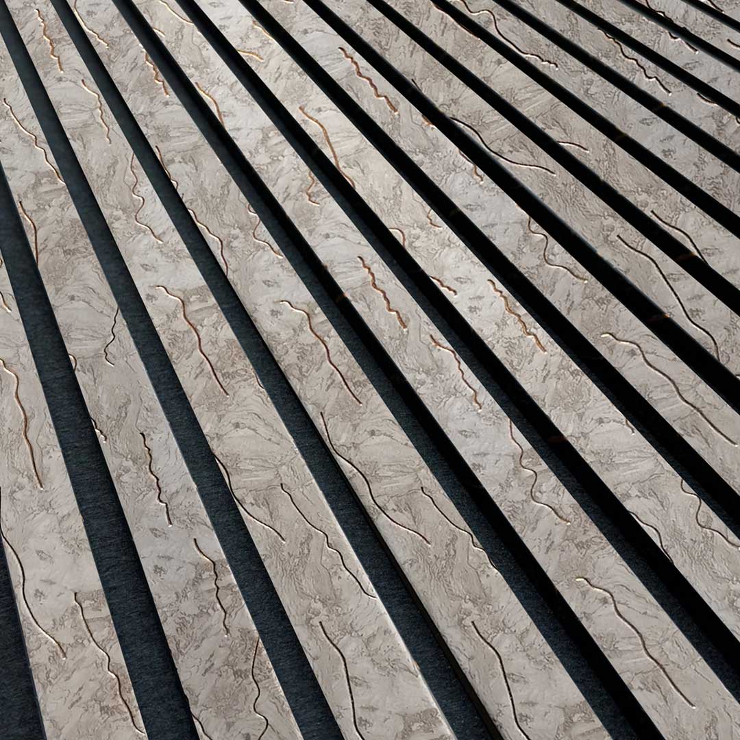 Beige Gold Vein Acoustic Wall Panel – 2400x600mm | Premium Soundproof solid furniture uk