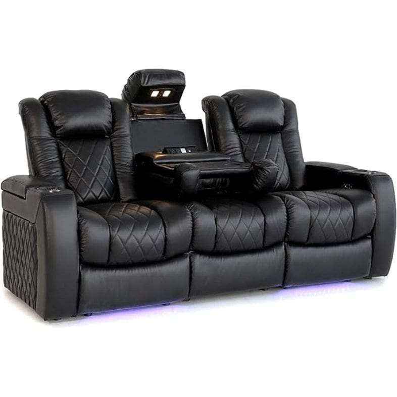 Black 3 Seater Orlando Electric Recliner with Reading Lights