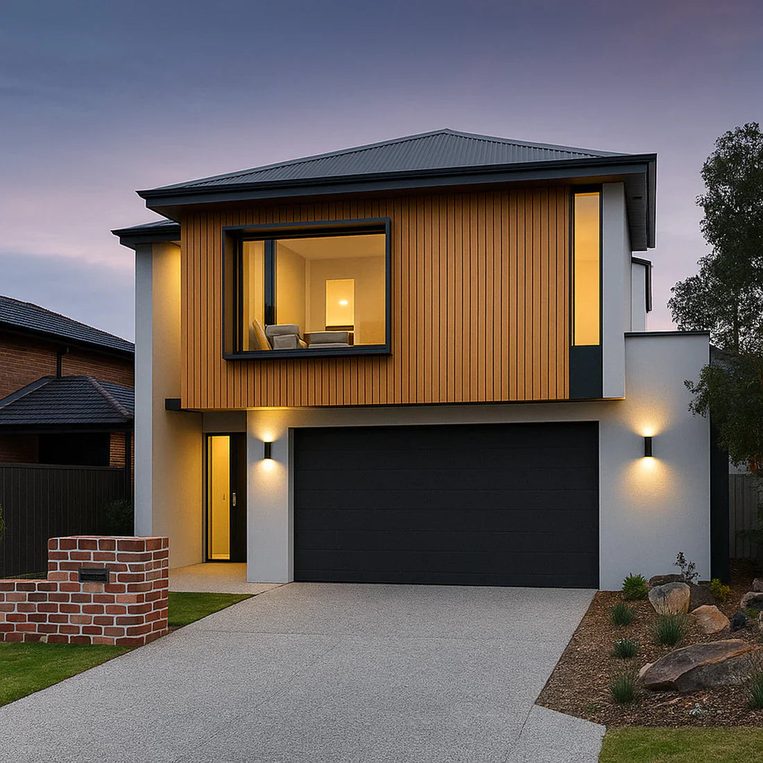 Exterior PVC Wall Panels - Light Oak 180cm or 150cm (4 Pieces)