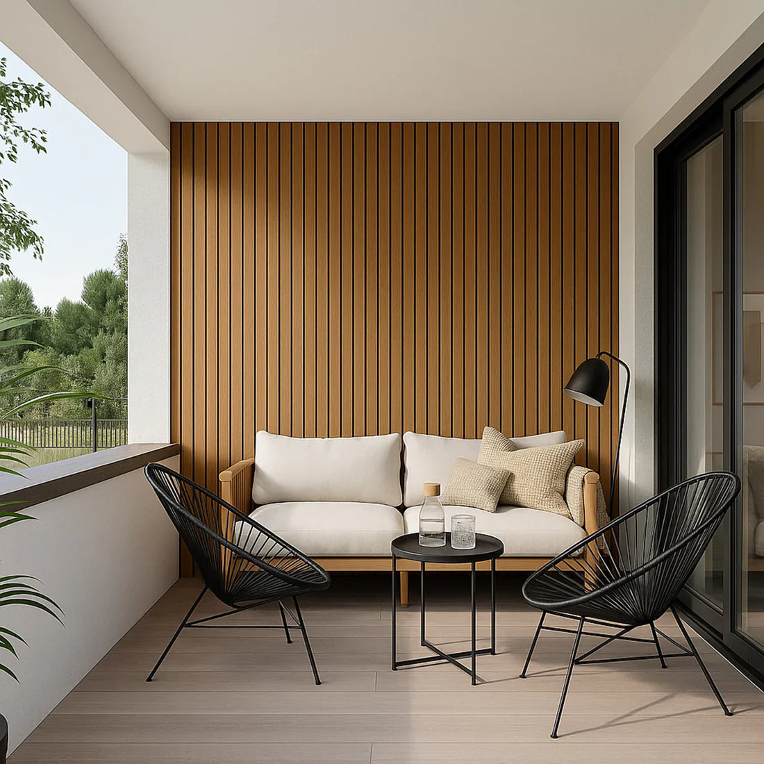 Exterior PVC Wall Panels - Light Oak 180cm or 150cm (4 Pieces)