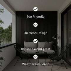 Exterior PVC Wall Panels - Light Oak 180cm or 150cm (4 Pieces)