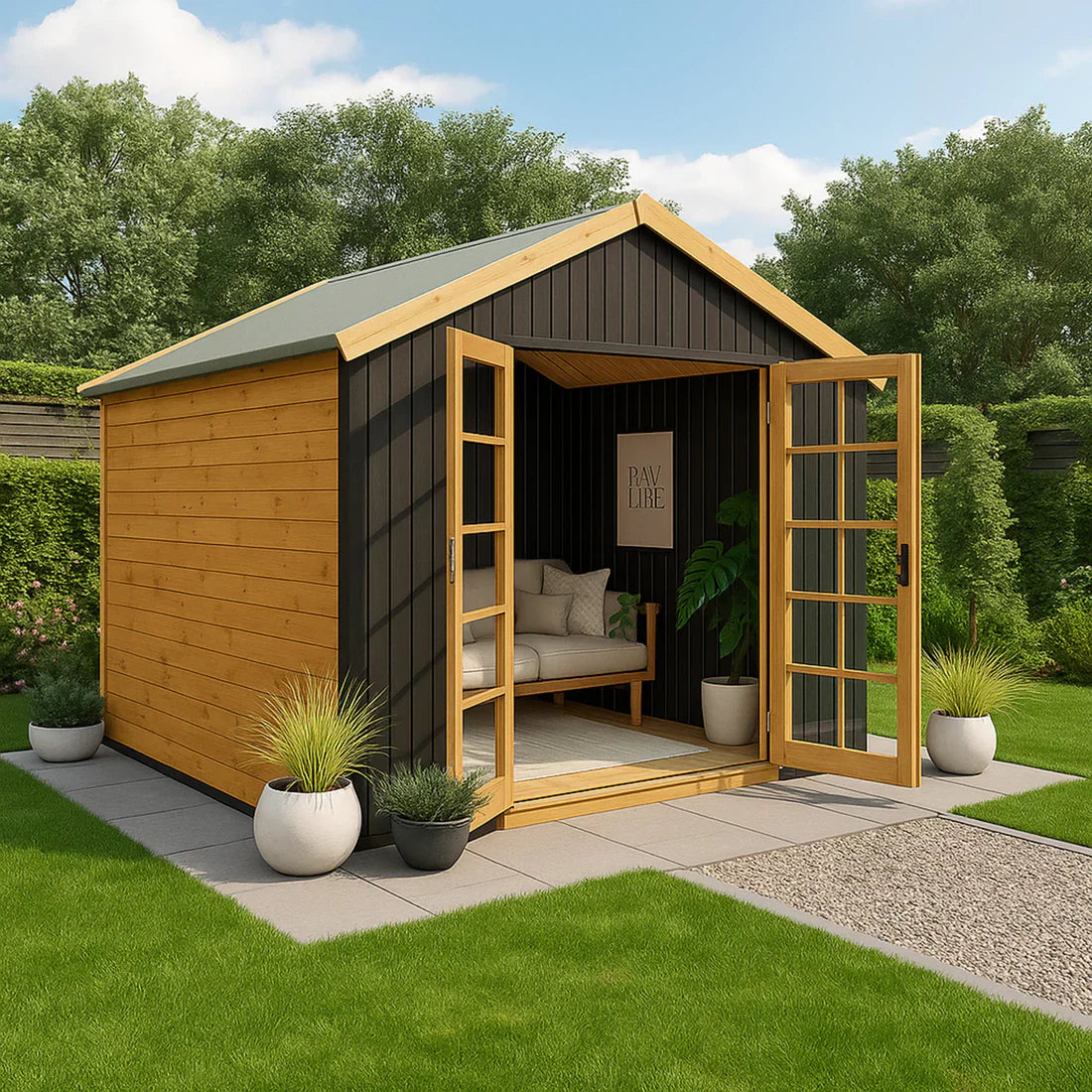 Exterior PVC Wall Panels - Black 180cm or 150cm (4 Pieces)