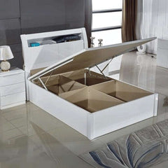 High Gloss Rugby Bed with LED Lights – Modern Storage & Fast UK Delivery