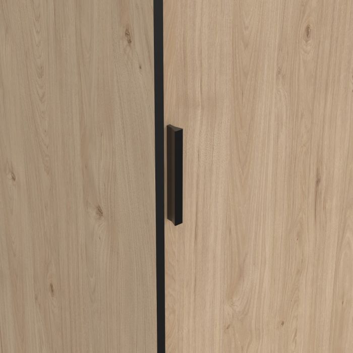 Line Oak 3 Sliding Doors Wardrobe with Plastic Handel