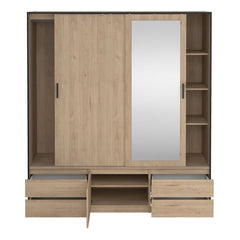 Sliding Feature of Line Oak 3 Sliding Doors Wardrobe