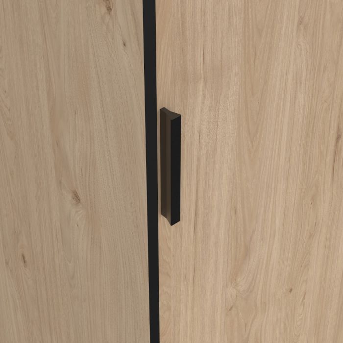 Line Wardrobe with 2 Sliding Doors with plastic handles