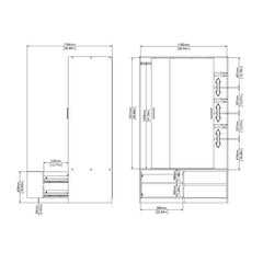 Dimension of Line Wardrobe with inside measurements