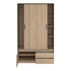 Line Wardrobe with 2 Sliding Doors and 1 bottom door with 2 draws