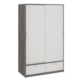 Modern oak wardrobe with sliding doors fits perfectly in small bedrooms. Solid Furniture UK