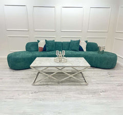 Solid Furniture LTD UK Fabric Miami Curved Cinema Boucle Sofa