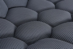 Modern grey boucle fabric sofa with bubble design, 225cm wide.