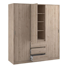 Naia Oak Wardrobe with 1 Door and 3 Drawers