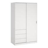 Naia White 2 Doors Wardrobe solid furniture UK