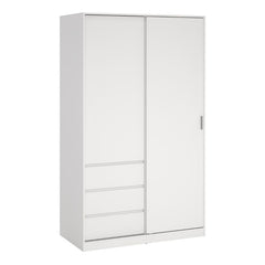 Naia White 2 Doors Wardrobe solid furniture UK