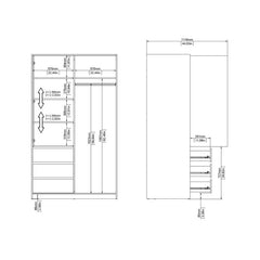 Storage option of Naia White wardrobe