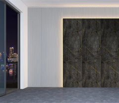 PVC Wall Panels – Black & Gold 60x240cm | Waterproof & Easy Install