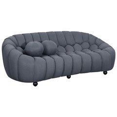 Plush grey bubble-style sofa with boucle fabric, perfect for UK homes.