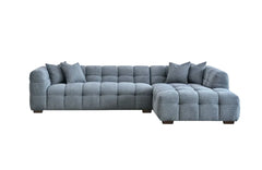 Tribeca Corner Group – Modern Iron Bouclé Corner Sofa with Chaise & Footstool (Left & Right Hand Options) | Solid Furniture UK