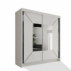 Nicole White Wardrobe with Sliding & Mirror Door | Fast UK Delivery