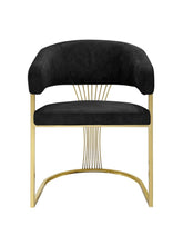 Prado Black Velvet Gold Metal Frame Chair SOLID FURNITURE LTD