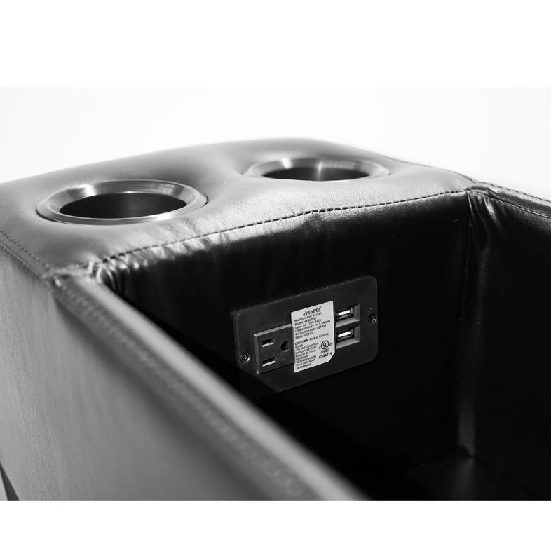 Storage box With Cupholders and AC Adapters with USB Ports