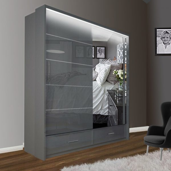 SYCYLIA 150cm Sliding Wardrobe with Mirror Door – Fast UK Delivery