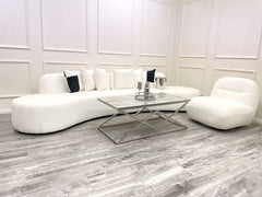 Solid Furniture LTD UK Fabric Miami Curved Cinema Boucle Sofa