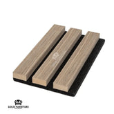 Wooden planks on a black stand with 'Solid Furniture' branding.