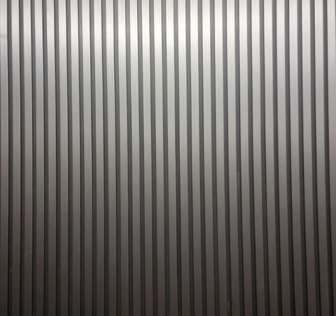 Wood Effect Slatted Veneer Silver / Black Wall Panels