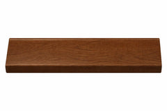 Side view of walnut acoustic blocks wall panel end trim showing profile and edge detail solid furniture UK