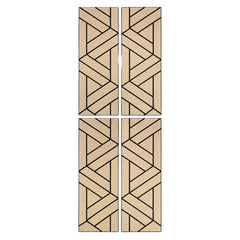 Close-up detail of Premium Oak acoustic self adhesive lattice wall panels pack of 4 from Solid Furniture UK showing natural wood grain and premium finish texture